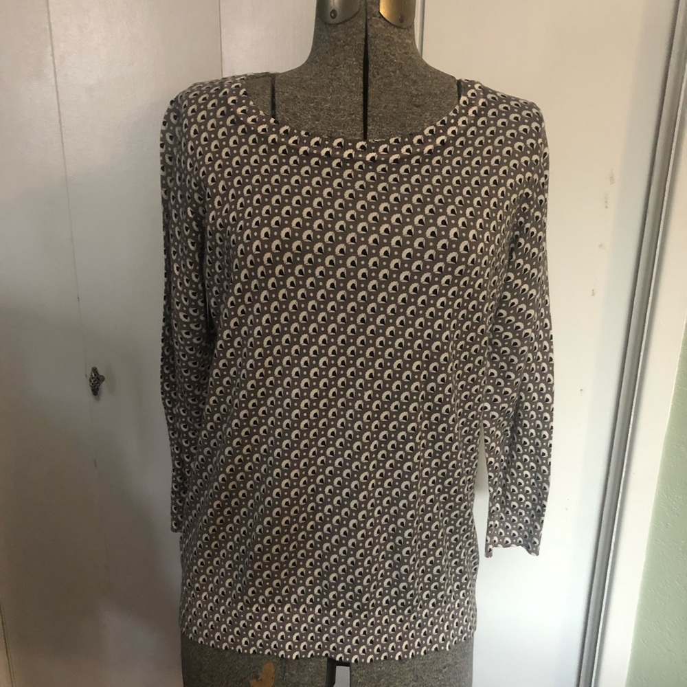 Loft Top/sweater: grey, black and white Size L